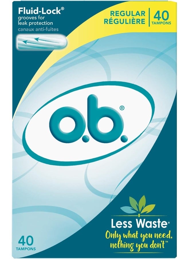o.b. Applicator Free Digital Tampons (Regular), 40 Count - Image 2